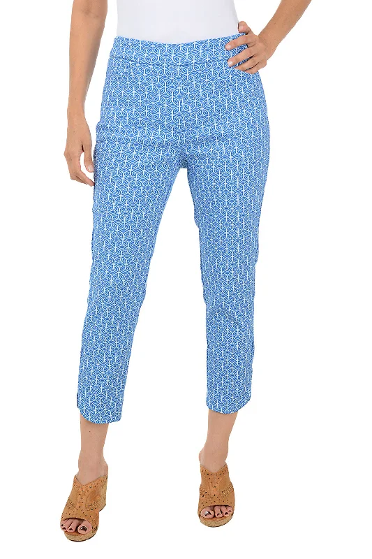 Jacquard Petals Pull-On Capri Pant