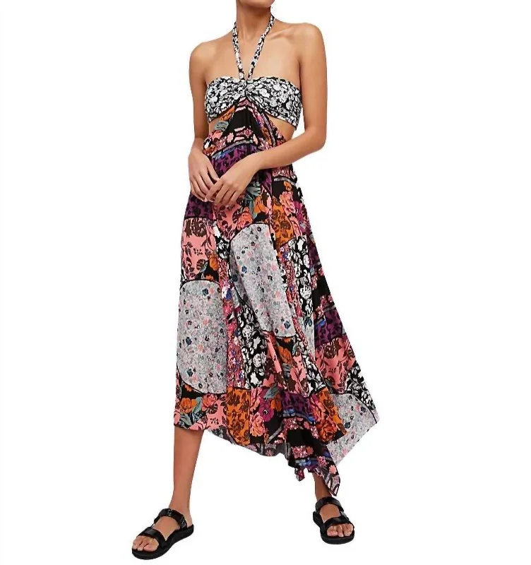 California Love Maxi Dress In Black Multi