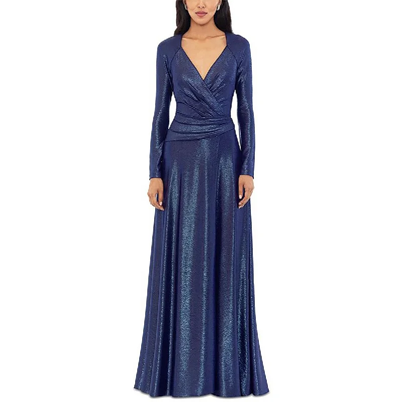 Womens Faux Wrap Formal Evening Dress