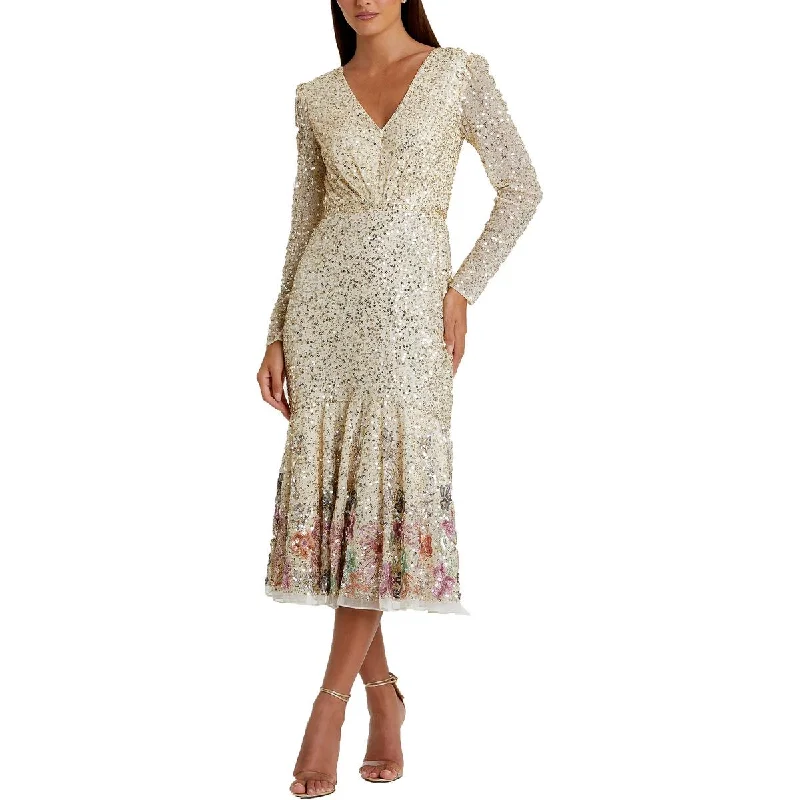 Womens Embellished Midi Cocktail And Party Dress