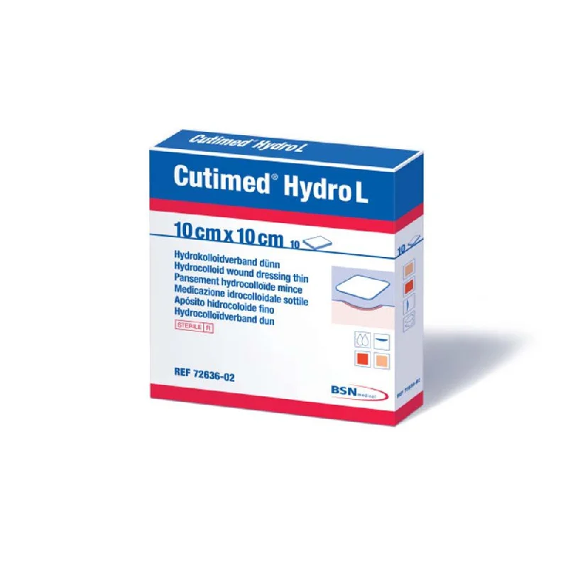 Cutimed Hydro Hydrocolloid Dressings Hydro L (Light) Sterile (5, 10 or 12 Per Box)