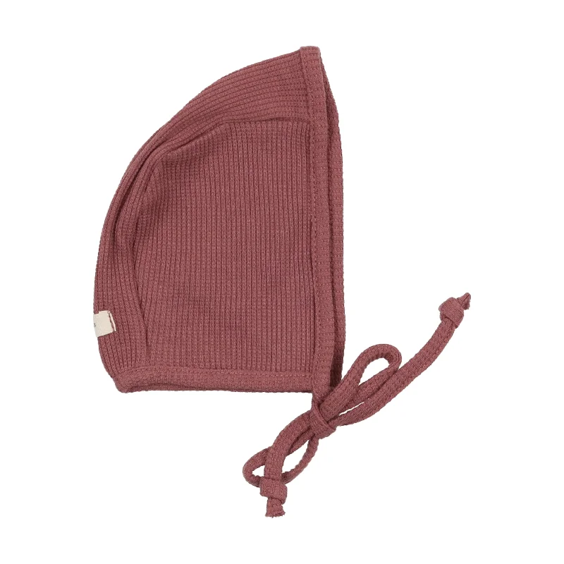 Lil Legs Waffle Bonnet - Deep Mauve