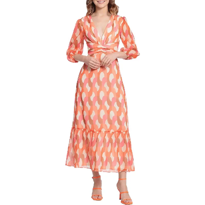 Womens Chiffon Printed Maxi Dress