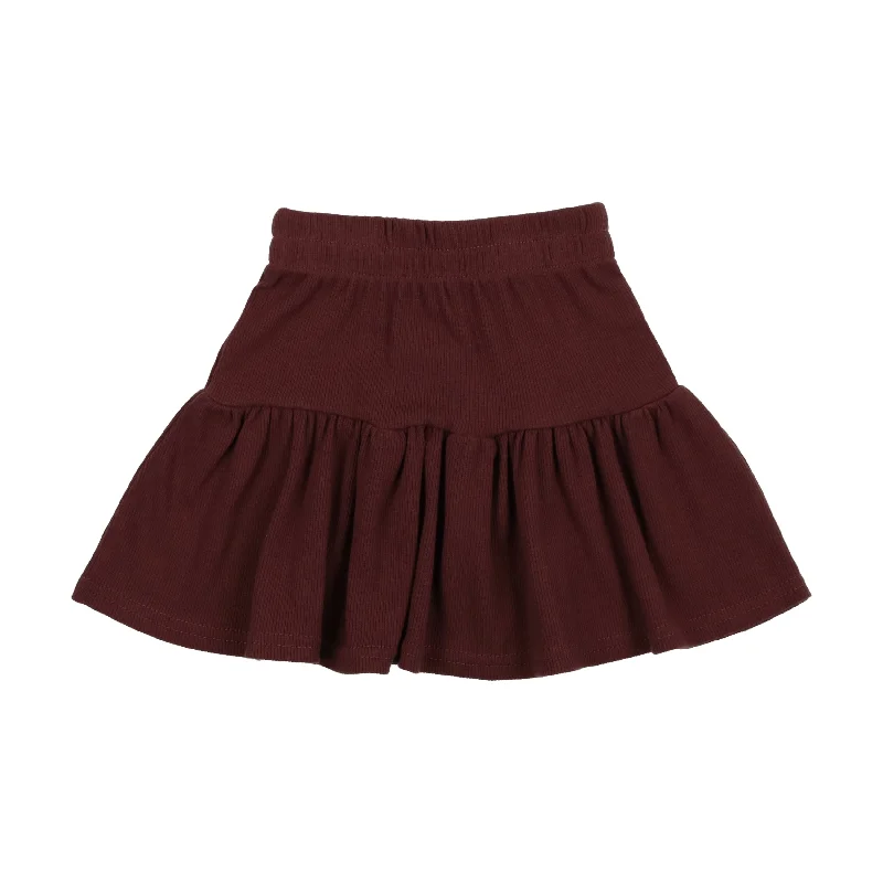 Lil Legs Ribbed Skirt - Brick