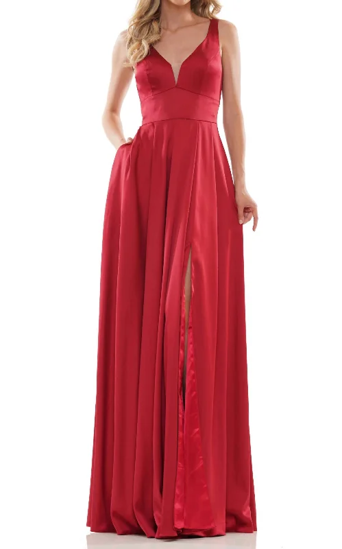 Classic A Line Evening Gown in Red