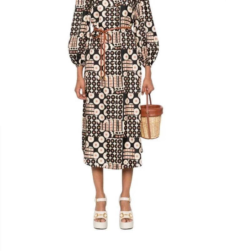 Midi Tunic Dress In Geometric