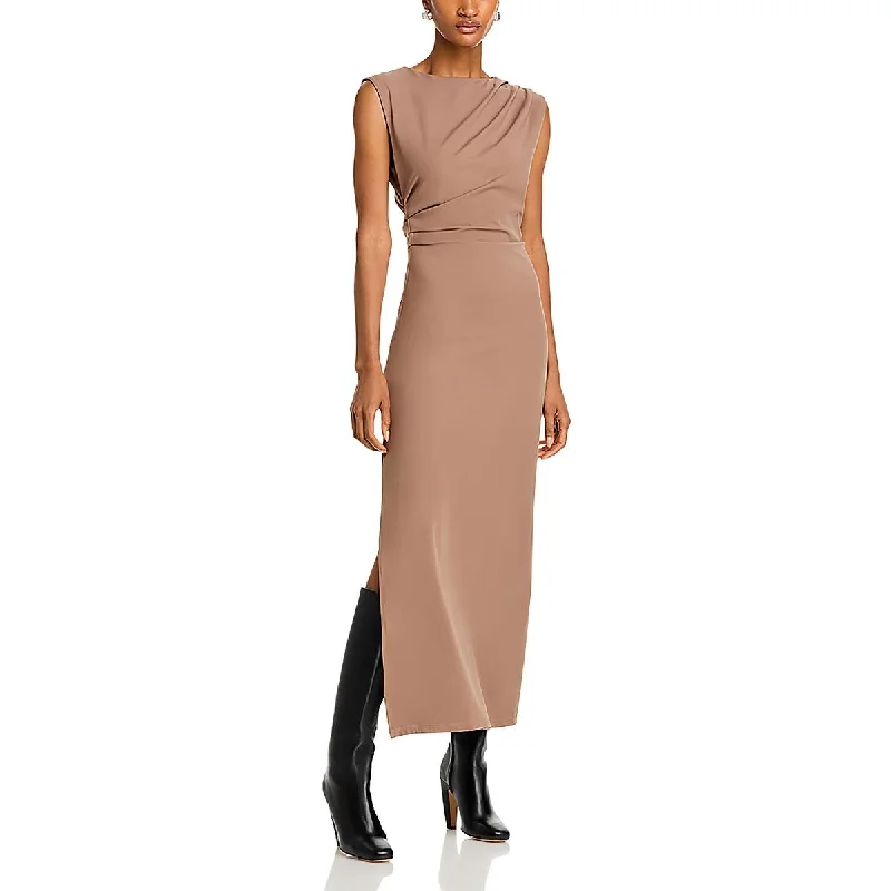 Elley Womens Ruched Long Sheath Dress