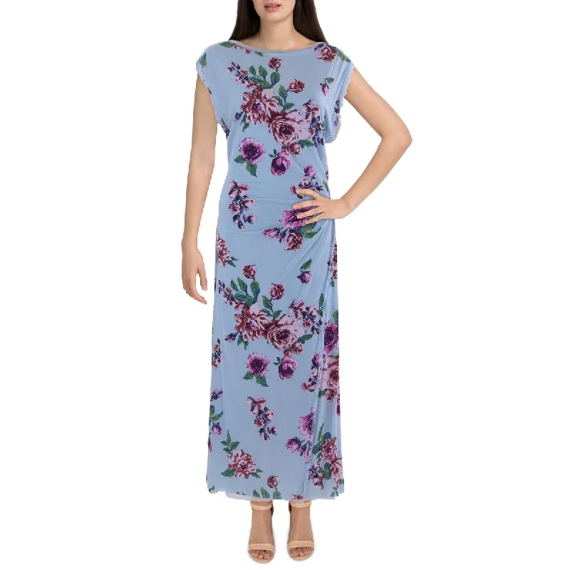 Carmel Womens Floral Print Sleeveless Maxi Dress