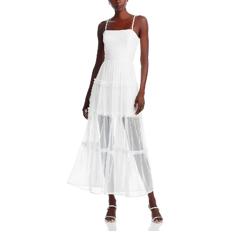 Womens Tiered Ruffled Maxi Dress