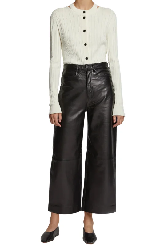 Leather Culotte Pants