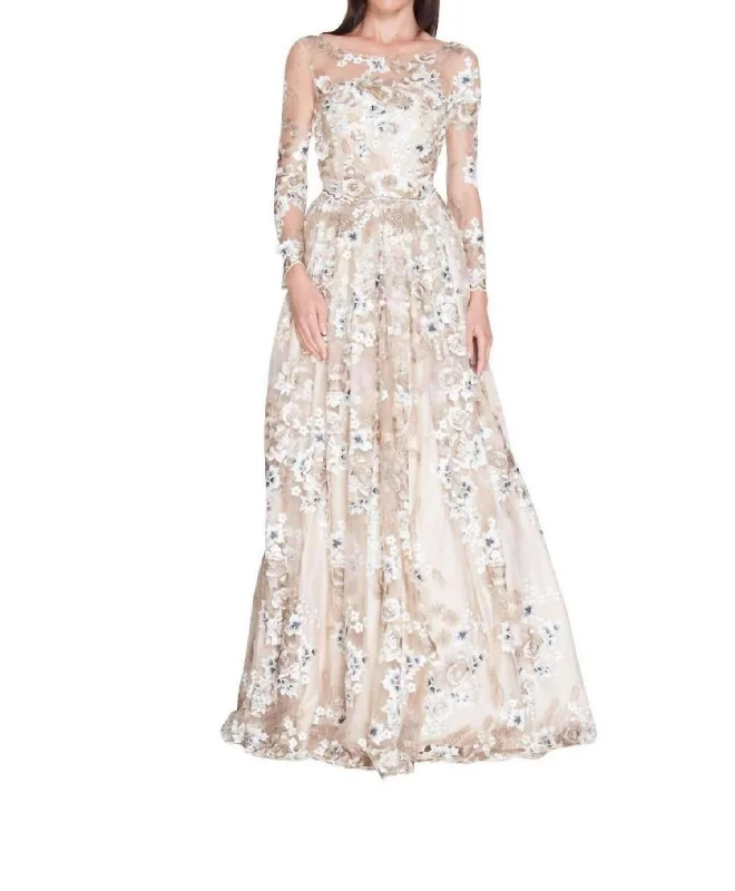 Evening Gown In Champagne