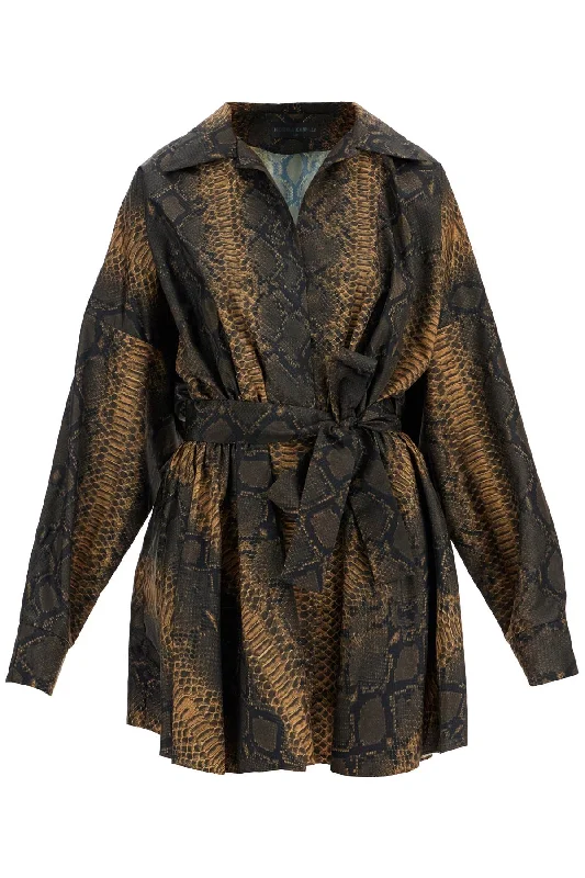 Norma Kamali Women's  Snake Print Oversized Mini Dress