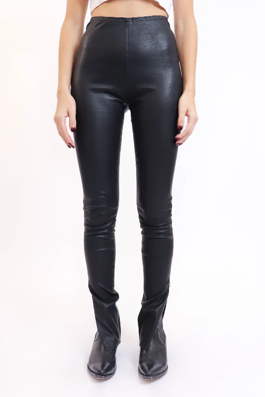 Leather Side Slit Pant