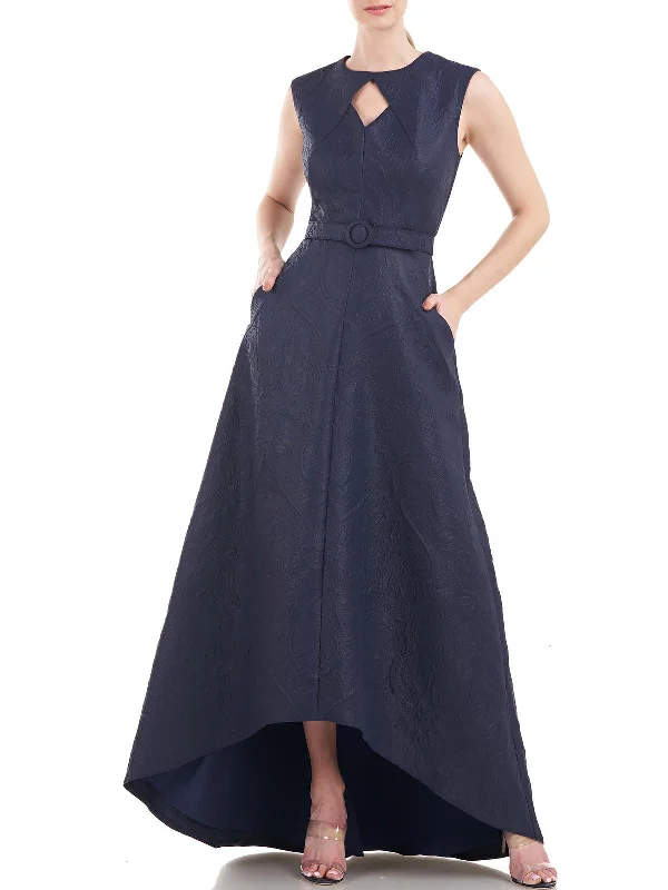 Womens Hi-Low Cut-Out Evening Dress