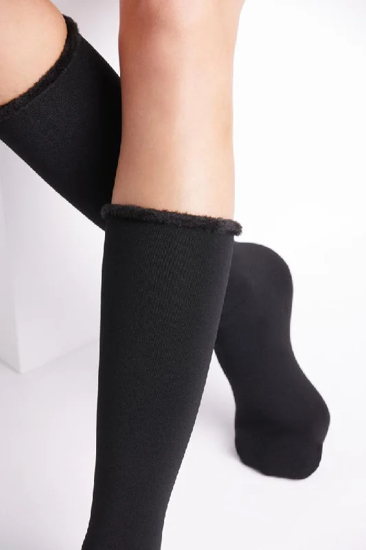 Ysabel Mora Opaque Polar Thermal Plush Lined 300 Denier Knee Highs