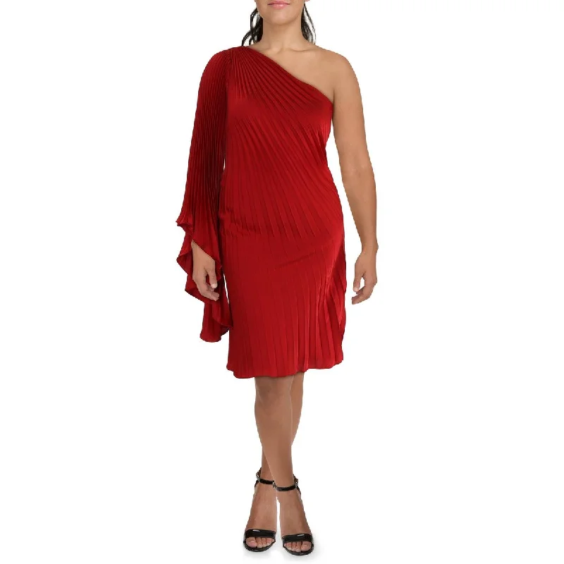 Womens One Shoulder Knee-Length Cocktail And Party Dress