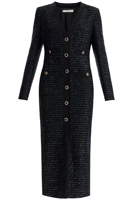 Alessandra Rich Women's Midi Tweed Dress With Sequins