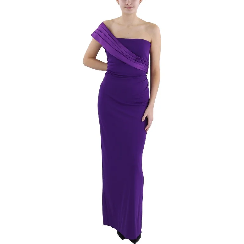 Womens Full Length One Shoulder Evening Dress