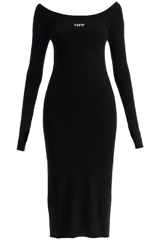 Off- Women's weight Knit Midi Dress