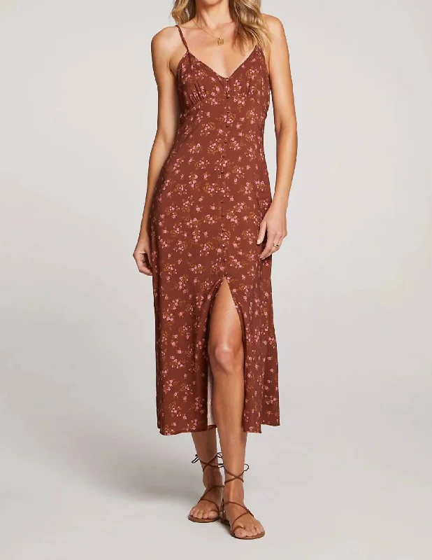 Tori Midi Dress In Pecan