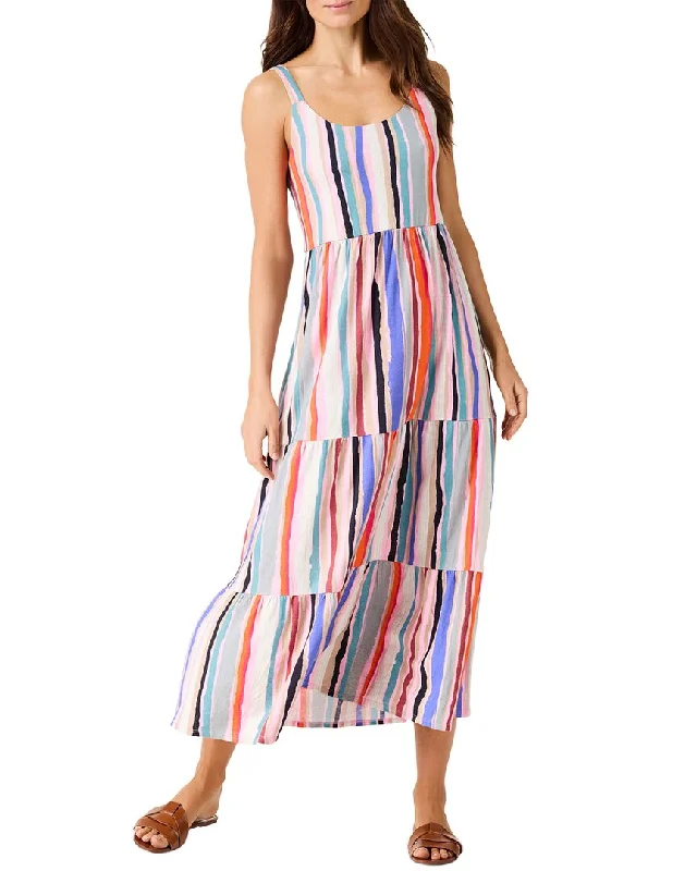 NIC+ZOE Painted Stripes Tiered Maxi Dress