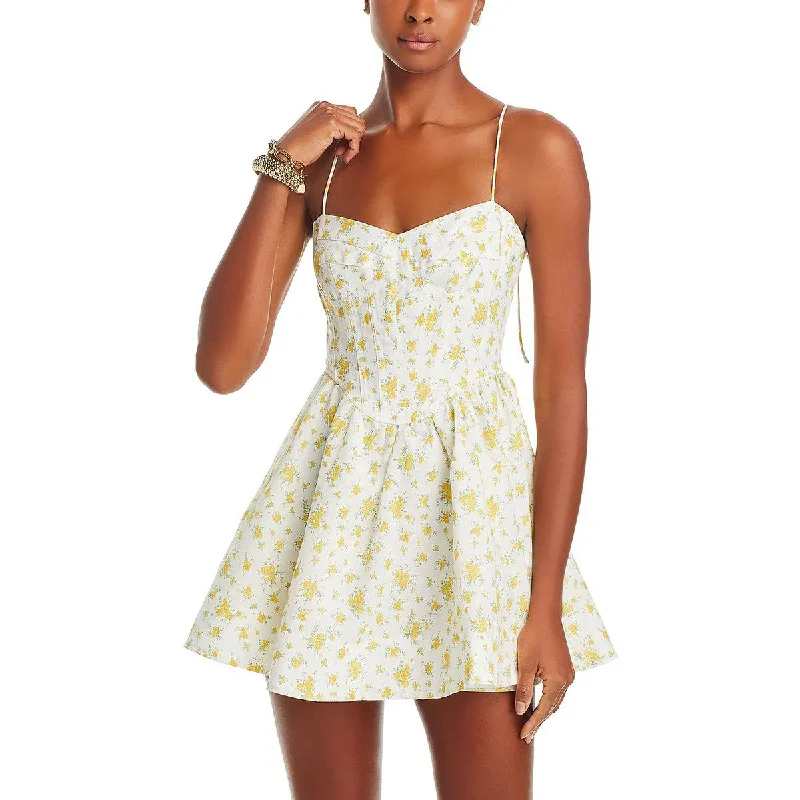 Womens Floral Print Mini Mini Dress