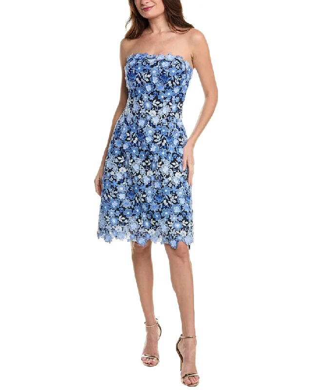 Teri Jon by Rickie Freeman Embroidered Floral Mini Dress