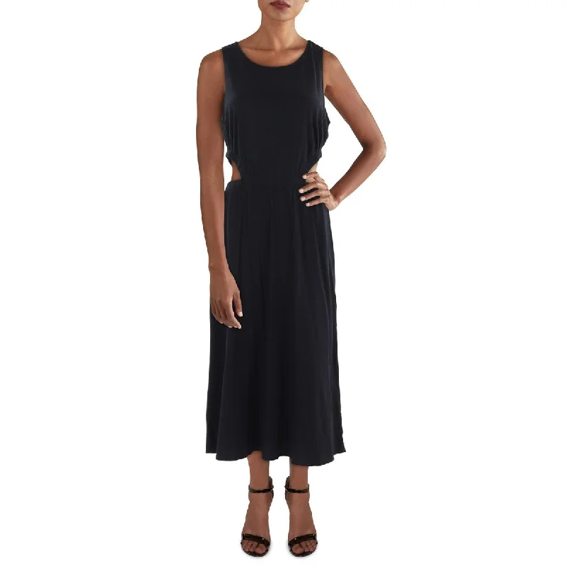 Womens Full Length Cotton Blend Maxi Dress