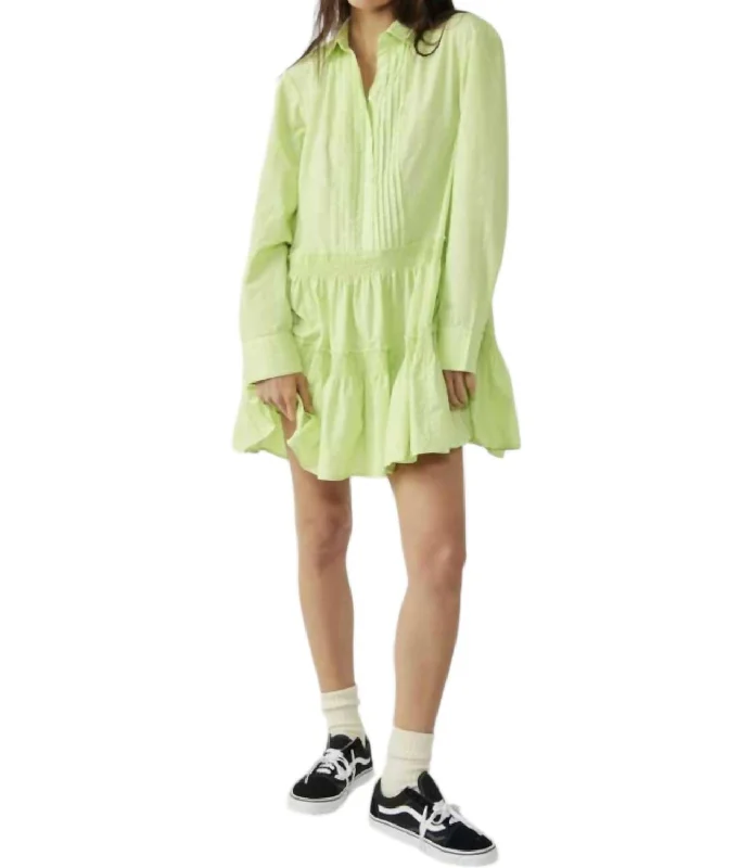 Billie Mini Dress In Lime Glow