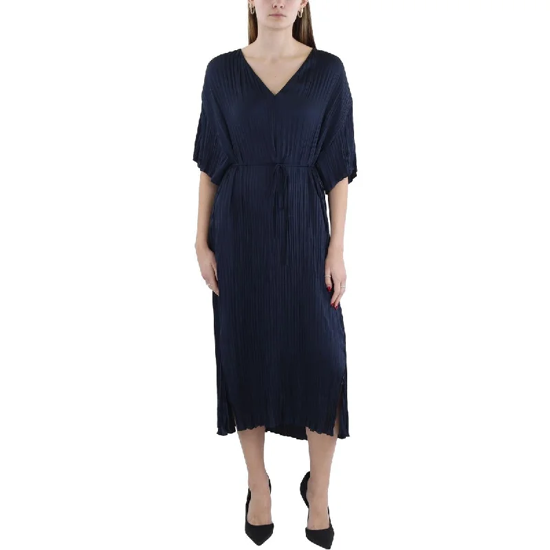 Womens V Neck Polyester Maxi Dress