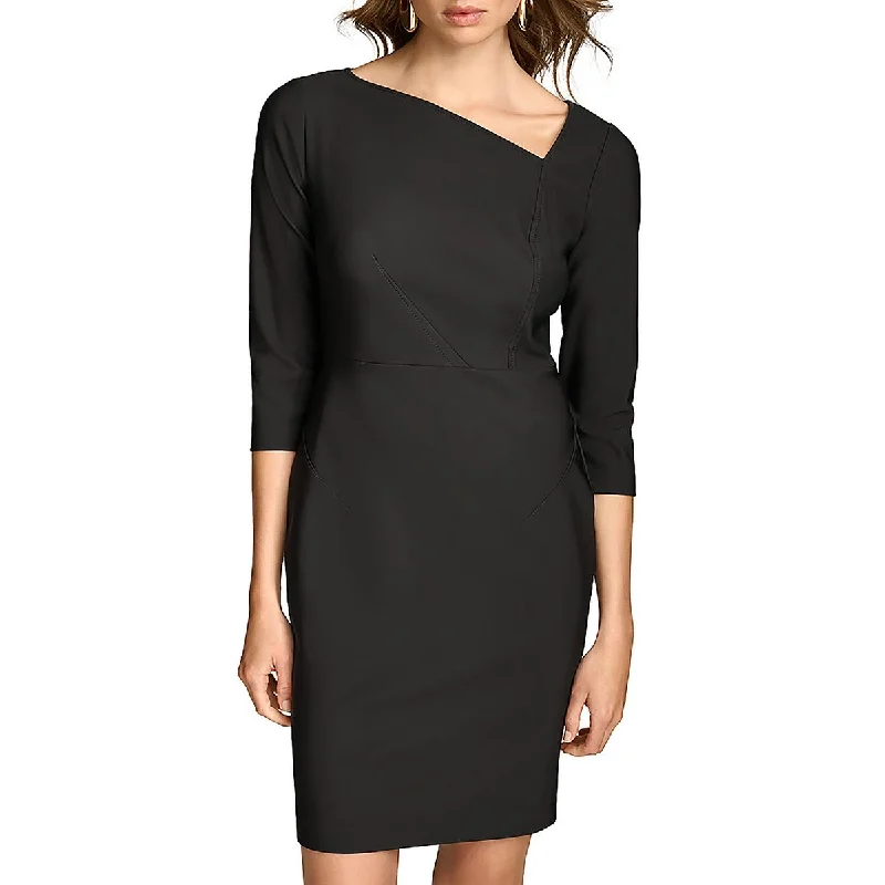 Womens Mini Asymmetric Sheath Dress