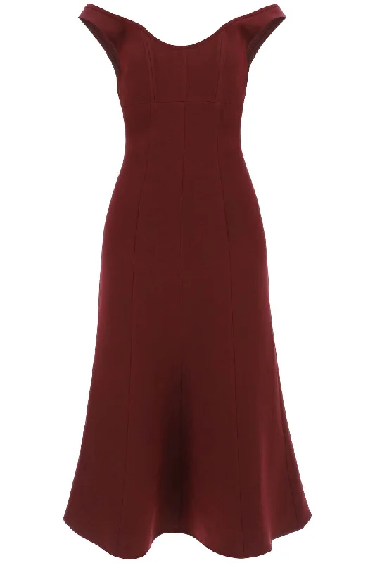 Roland Mouret Women's Wool Silk Off-The-Shoulder Midi Dress