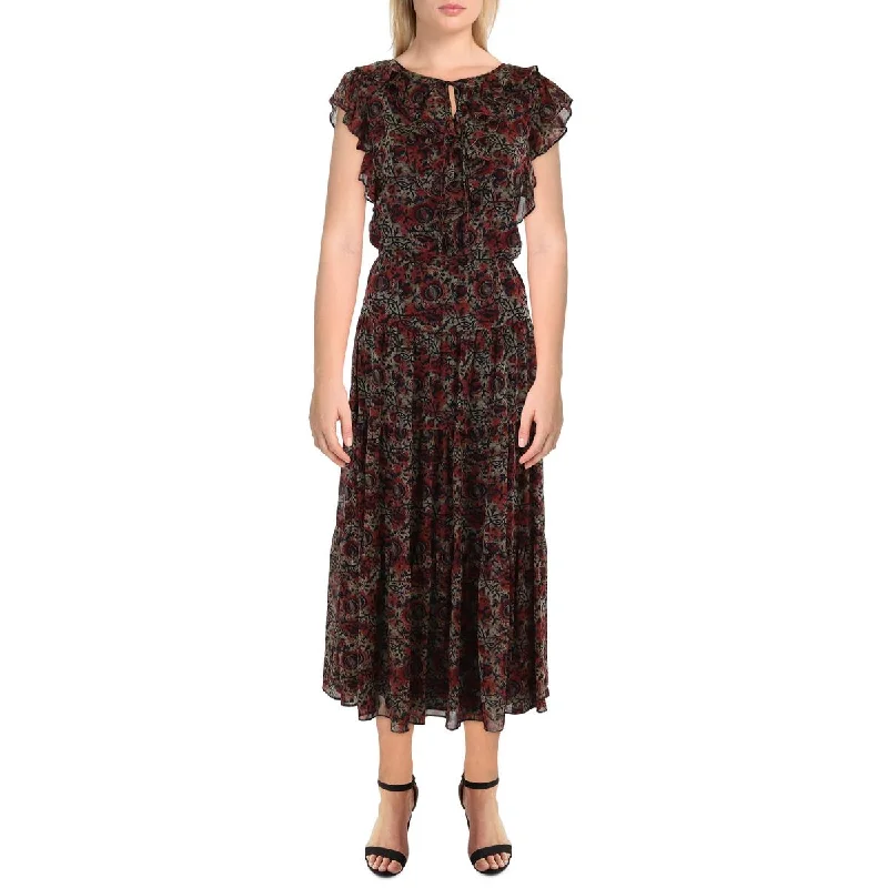 Womens Floral Print Long Maxi Dress