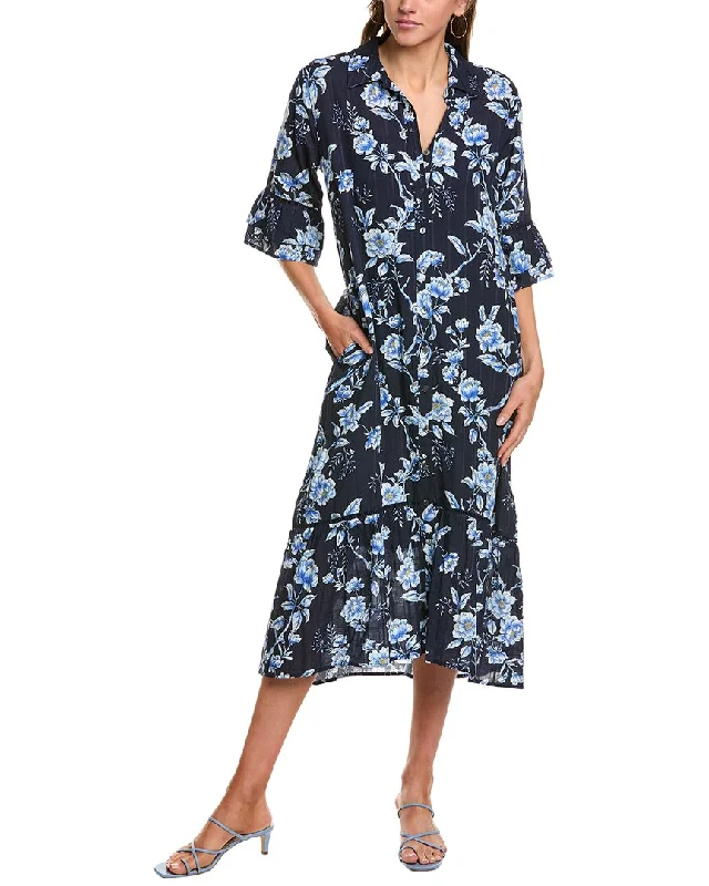 Johnny Was Magnolia Hi Low Linen-Blend Maxi Dress