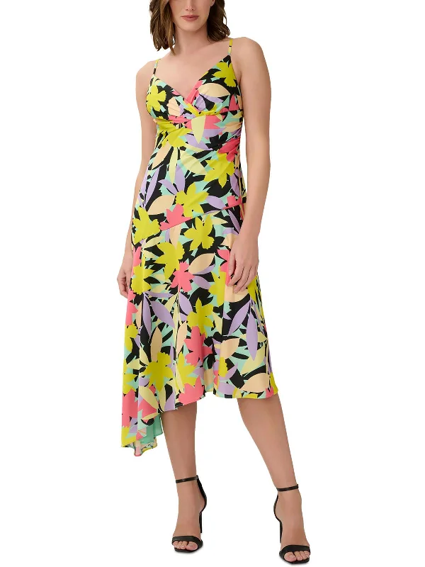 Womens Asymmetric Long Midi Dress