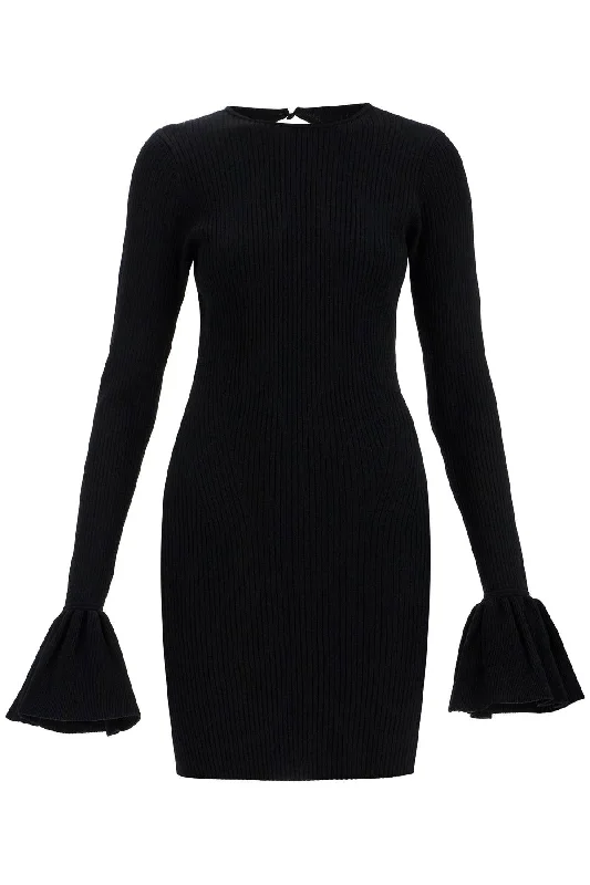 Rotate Women's  Viscose Mini Dress With Cutout On The Back And Ribbed Knit