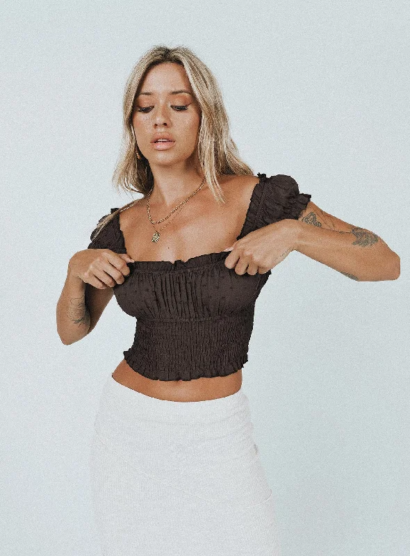 Love Galore Top Brown