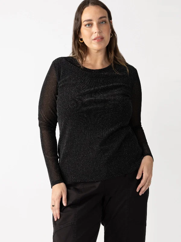 Sparkle Mesh Perfect Tee Black Inclusive Collection