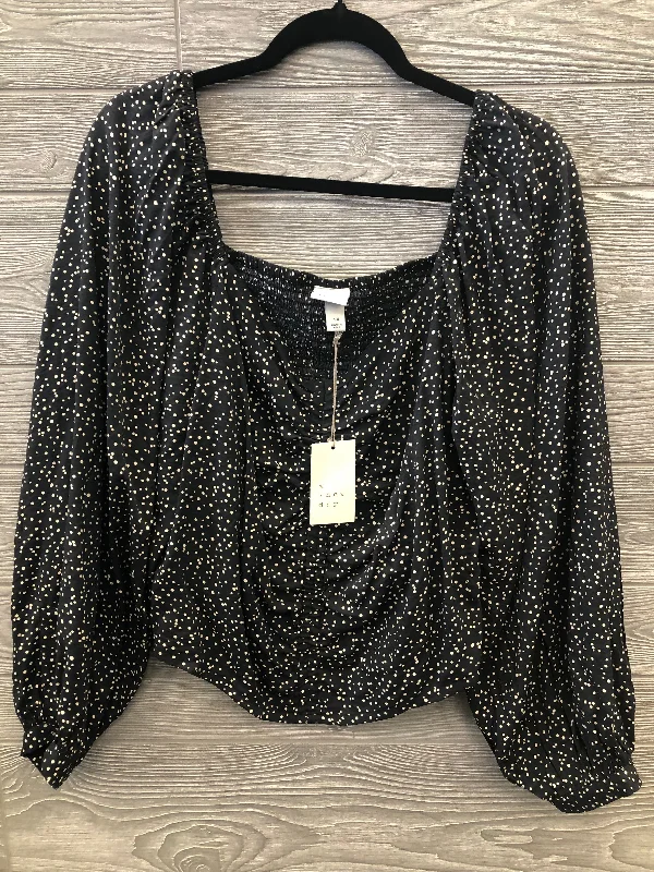 Top Long Sleeve By A New Day In Black, Size: 1x