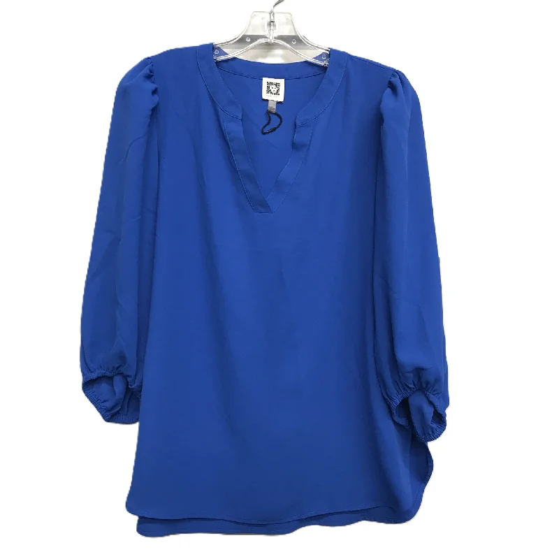 Top Long Sleeve By Anne Klein In Blue, Size: M