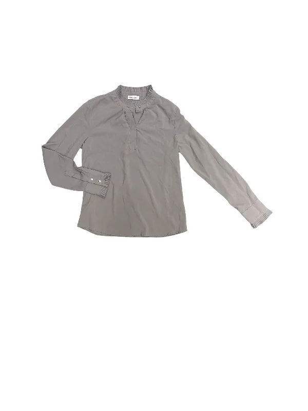 Top Long Sleeve By Calvin Klein In Grey, Size: S