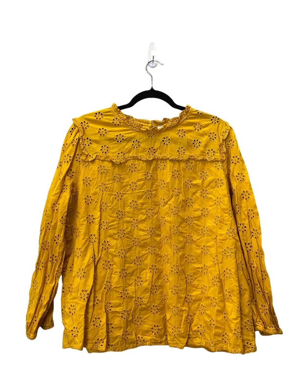 Top Long Sleeve By Cmc In Yellow, Size: Xl