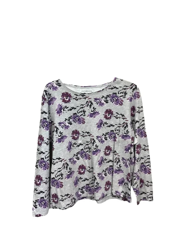 Top Long Sleeve By Croft And Barrow In Floral Print, Size: Xxl