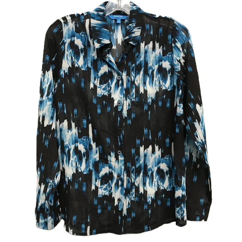 Top Long Sleeve By Derek Lam In Black & Blue, Size: S