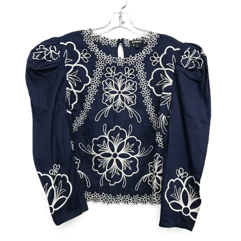 Top Long Sleeve By Express In Navy, Size: Xl