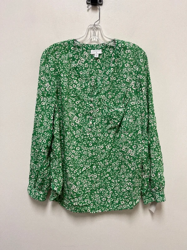 Top Long Sleeve By J. Jill In Green, Size: M