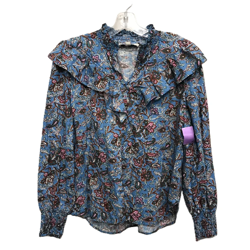 Top Long Sleeve By Loft In Paisley Print, Size: M