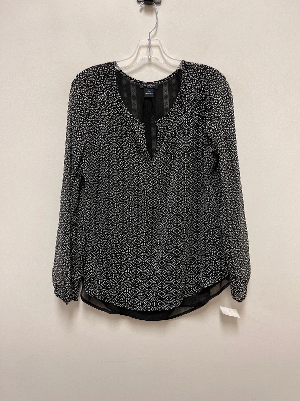 Top Long Sleeve By Lucky Brand In Black & White, Size: L