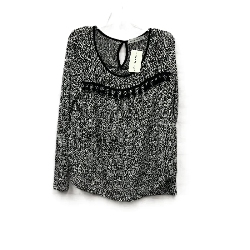 Top Long Sleeve By Paper Crane In Black, Size: L