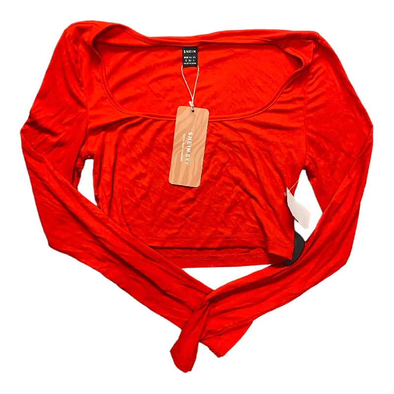 Top Long Sleeve By Shein In Red, Size: S